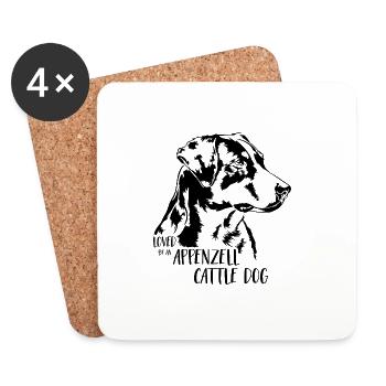 Loved by an Appenzell Cattle Dog Hunde Wilsigns - Untersetzer (4er-Set) - Weiß - Vorne
