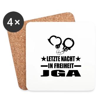 Junggesellenabschied - Untersetzer (4er-Set) - Weiß - Vorne