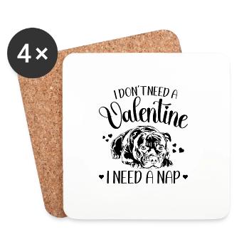 Staffordshire Bull Terrier Valentinstag Hunde Hund - Untersetzer (4er-Set) - Weiß - Vorne