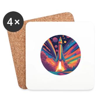 Cosmic Cascade - Untersetzer (4er-Set) - Weiß - Vorne