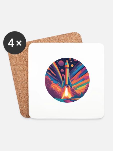 Cosmic Cascade - Untersetzer (4er-Set) - Weiß