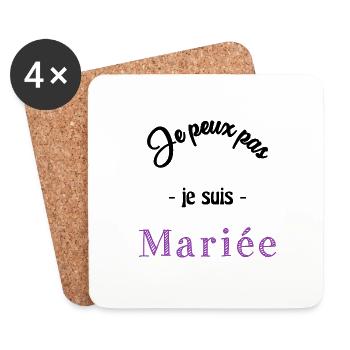 FUTURE MARIEE. EVJF. MARIEE. TEAM. TEAM MARIEE - Dessous de verre (lot de 4) - blanc - Devant