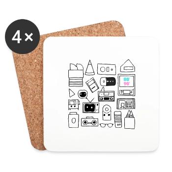 Retro Music Forever - Coasters (set of 4) - white - Front