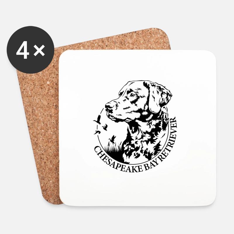 Chesapeake Bay Retriever Portrait Hunde Wilsigns - Untersetzer (4er-Set) - Weiß