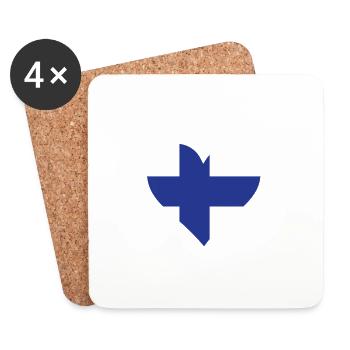 Ein Herz für Finnland - Untersetzer (4er-Set) - Weiß - Vorne