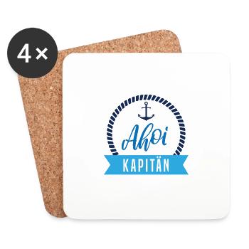 Ahoi Kapitän - Untersetzer (4er-Set) - Weiß - Vorne