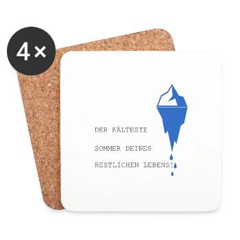Eisberg Klimawandel Sprüche Geschenkidee - Untersetzer (4er-Set) - Weiß - Vorne