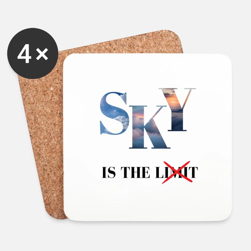 SKY IS NOT THE LIMIT - Untersetzer (4er-Set) - Weiß
