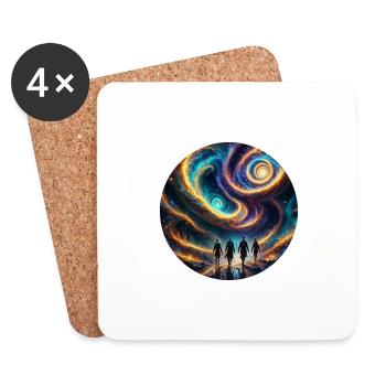 Aliens - Untersetzer (4er-Set) - Weiß - Vorne