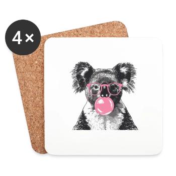 Koala mit Sonnenbrille Bubblegum für einen - Untersetzer (4er-Set) - Weiß - Vorne