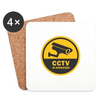 SECURITY CAMERAS IN USE - CCTV in operation - Coasters (set of 4) - white - Front