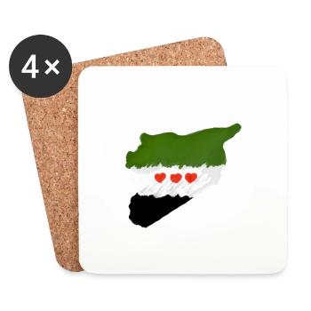 Free Syria سوريا حرة - Untersetzer (4er-Set) - Weiß - Vorne