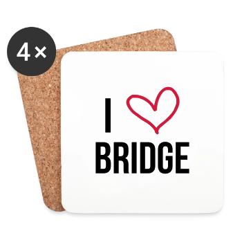 I Love Bridge - Untersetzer (4er-Set) - Weiß - Vorne