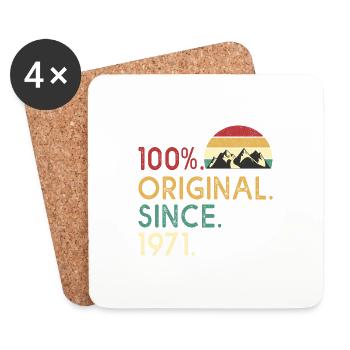 birthday 52 years 1971 Vintage 52 th birthday - Coasters (set of 4) - white - Front