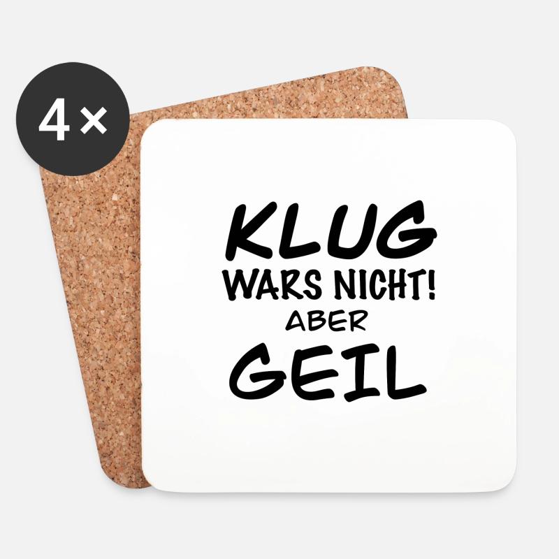 Lustie Sprüche Spruch - Untersetzer (4er-Set) - Weiß
