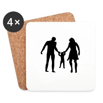 Silhouette Papa Mama - Dessous de verre (lot de 4) - blanc - Devant