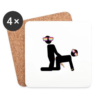 Sexe gay - Dessous de verre (lot de 4) - blanc - Devant