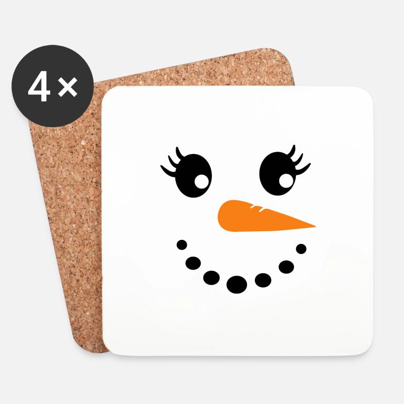 Schneemann - Untersetzer (4er-Set) - Weiß