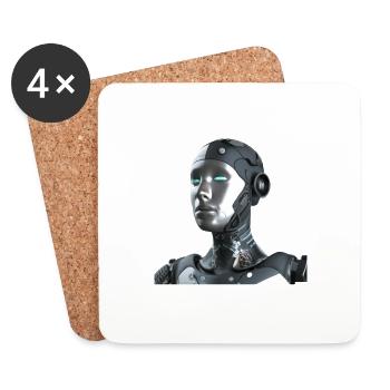 Roboter - Untersetzer (4er-Set) - Weiß - Vorne