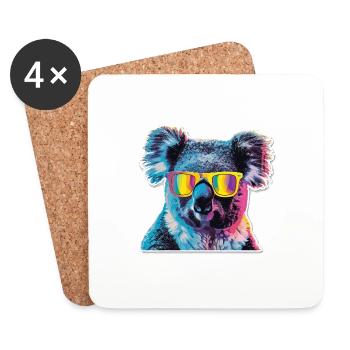 Streetart Funky Koala Urban Rap Street - Untersetzer (4er-Set) - Weiß - Vorne