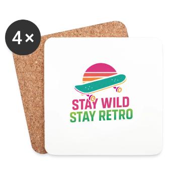 Stay Wild Retro Skate - Untersetzer (4er-Set) - Weiß - Vorne