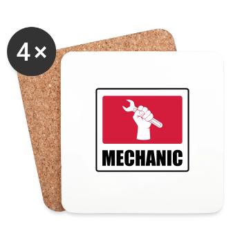 Mechaniker - Untersetzer (4er-Set) - Weiß - Vorne