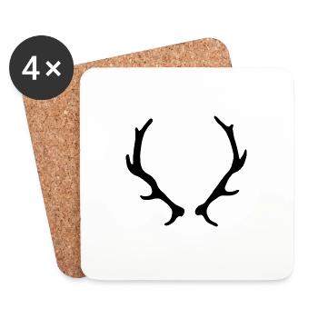 Bois Chasse sauvage - Dessous de verre (lot de 4) - blanc - Devant