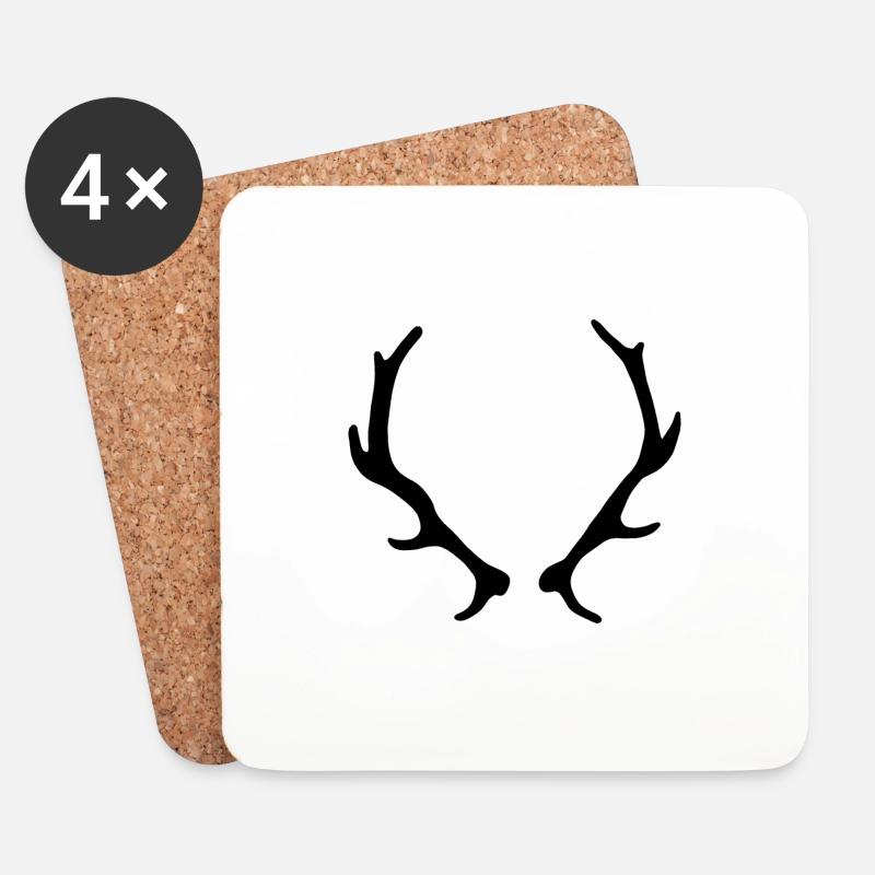 Bois Chasse sauvage - Dessous de verre (lot de 4) - blanc