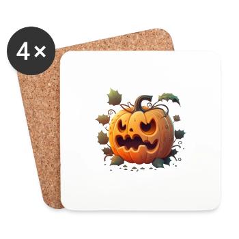 Pumpkin Head - Coasters (set of 4) - white - Front