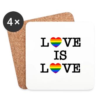 Love is love - Dessous de verre (lot de 4) - blanc - Devant
