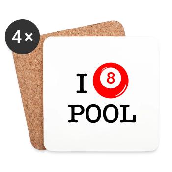 I love pool - Dessous de verre (lot de 4) - blanc - Devant