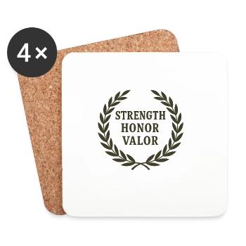 Honorable Victory Morale Plaque - Coasters (set of 4) - white - Front