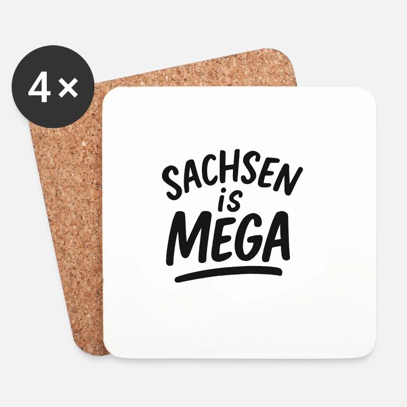 La Saxe est méga - Dessous de verre (lot de 4) - blanc