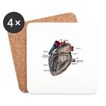 Vintage Heart - Untersetzer (4er-Set) - Weiß - Vorne