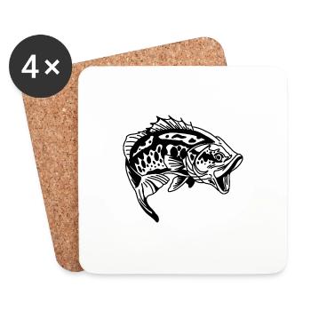 Fishing Fishing Fish Fisherman - Coasters (set of 4) - white - Front