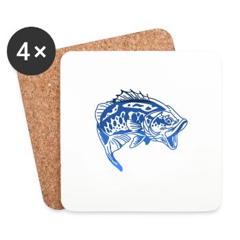Fishing Fishing Fish Fisherman - Coasters (set of 4) - white - Front