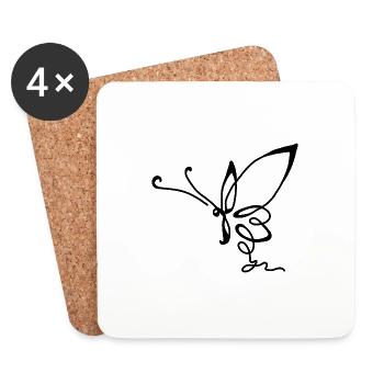 Butterfly Free Spring - Coasters (set of 4) - white - Front