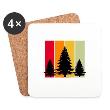 Camping Camping Nature Freedom Holiday Holidays - Coasters (set of 4) - white - Front