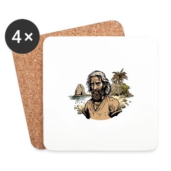 Robinson Crusoe - Coasters (set of 4) - white - Front