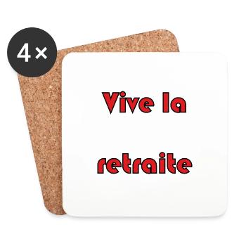 RETRAITE. RETRAITE. RETRAITEE. RETRAITE. COLLEGUE - Dessous de verre (lot de 4) - blanc - Devant