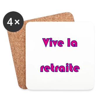 RETRAITE. RETRAITE. RETRAITEE. RETRAITE - Dessous de verre (lot de 4) - blanc - Devant