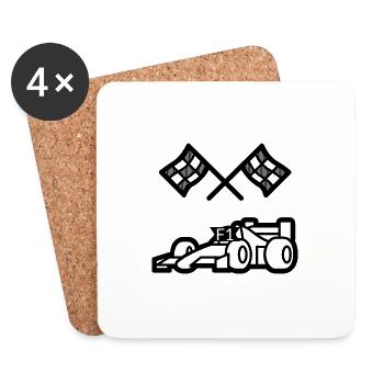 MYST3RCORP RACING BLACK - Coasters (set of 4) - white - Front