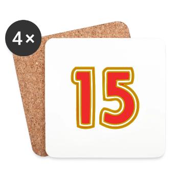 15. 15 ANS. 15e ANNIVERSAIRE. ANNIVERSAIRE 15 ANS. - Dessous de verre (lot de 4) - blanc - Devant