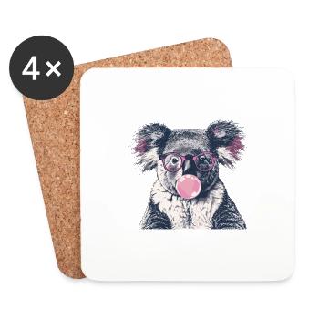 Koala mit Sonnenbrille Bubblegum für einen - Untersetzer (4er-Set) - Weiß - Vorne