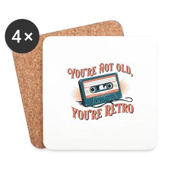 You're Not Old You're Retro Classic Cassette Tape - Untersetzer (4er-Set) - Weiß - Vorne
