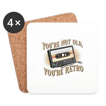 You're Not Old You're Retro Classic Cassette Tape - Untersetzer (4er-Set) - Weiß - Vorne