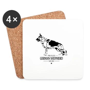 German Shepherd Mom Dog Dog Wilsigns - Coasters (set of 4) - white - Front
