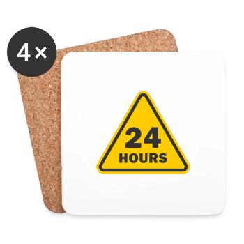 24 hours service 24/7 - Coasters (set of 4) - white - Front