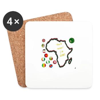 Afrika und Fußball: Keine Zeit - Untersetzer (4er-Set) - Weiß - Vorne