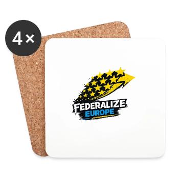 Eurofederalismus Stilflagge - Untersetzer (4er-Set) - Weiß - Vorne
